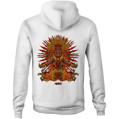 BURNING SUN GOD - Mens Pocket Hoodie - BACK PRINT