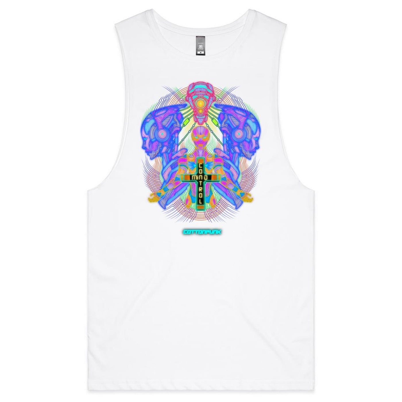 MIND CONTROL - Mens Sleeveless T-Shirt - FRONT PRINT