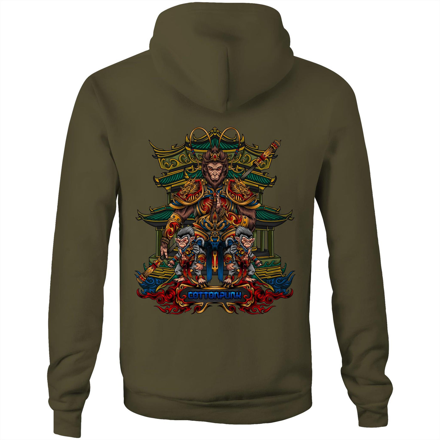 MONKEY KING - Mens Pocket Hoodie - BACK PRINT