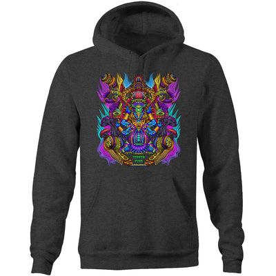 MAGIC SHROOM GOD - Mens Pocket Hoodie - FRONT PRINT