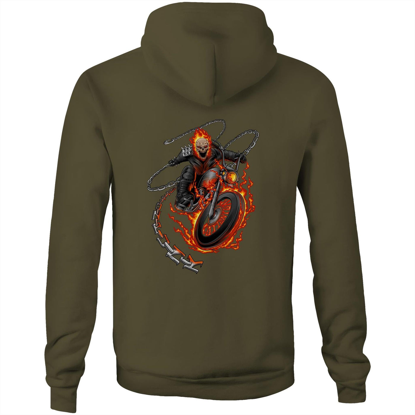 DEATH RIDER - Mens Pocket Hoodie - BACK PRINT