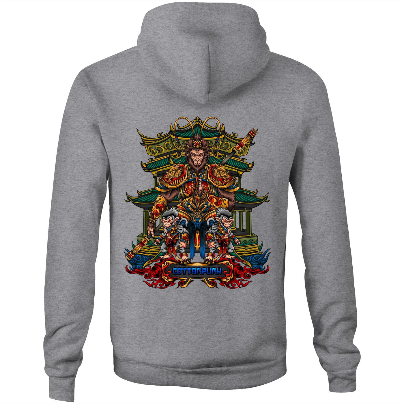 MONKEY KING - Mens Pocket Hoodie - BACK PRINT