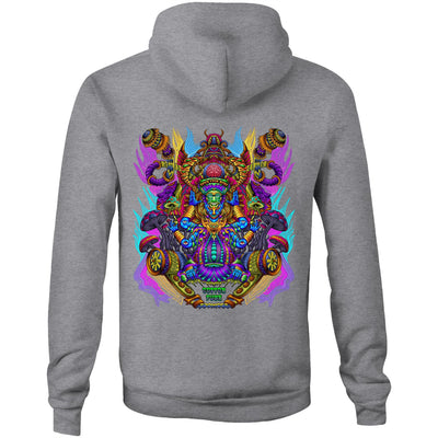 MAGIC SHROOM GOD - Mens Pocket Hoodie - BACK PRINT