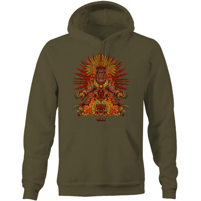 BURNING SUN GOD - Mens Pocket Hoodie - FRONT PRINT