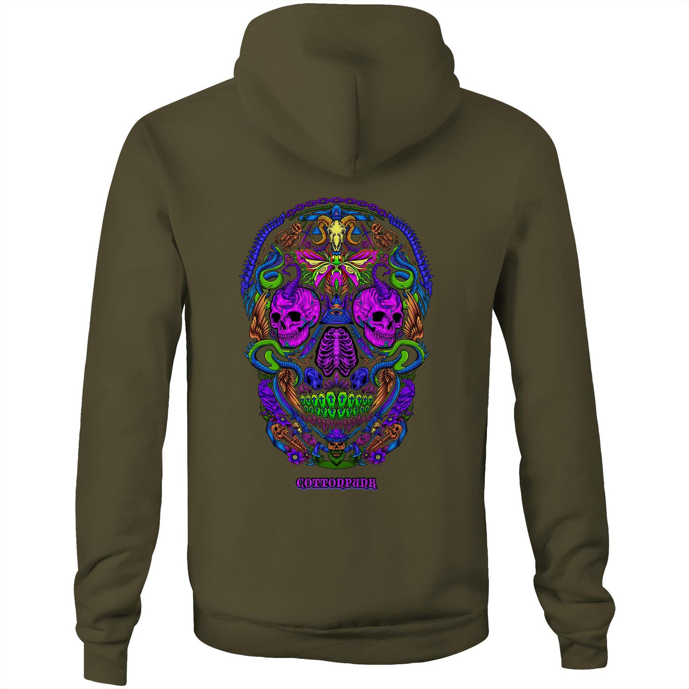 RUST IN PEACE PSYCHO - Mens Pocket Hoodie - BACK PRINT