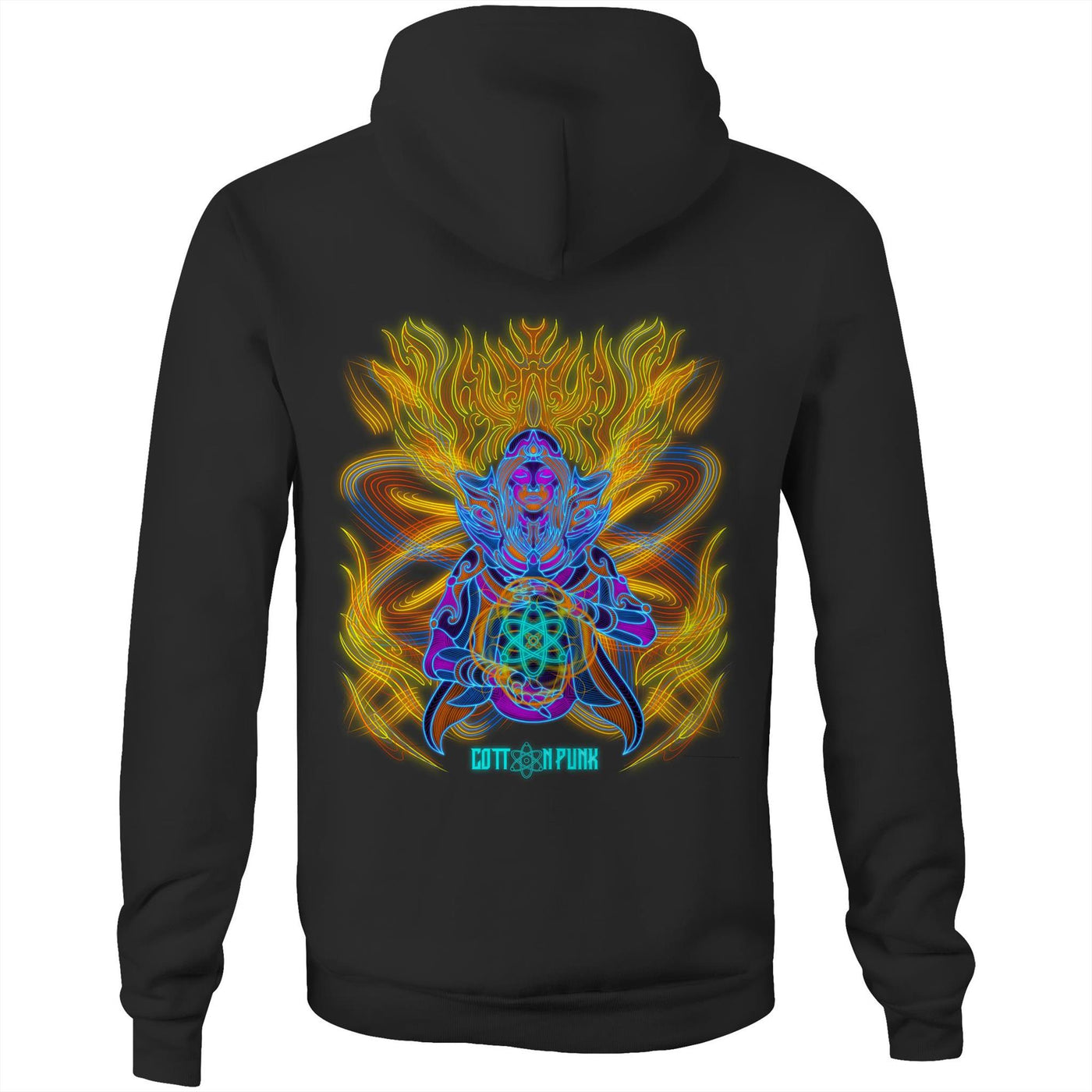 COSMIC ENERGY INFERNO - Mens Pocket Hoodie - BACK PRINT