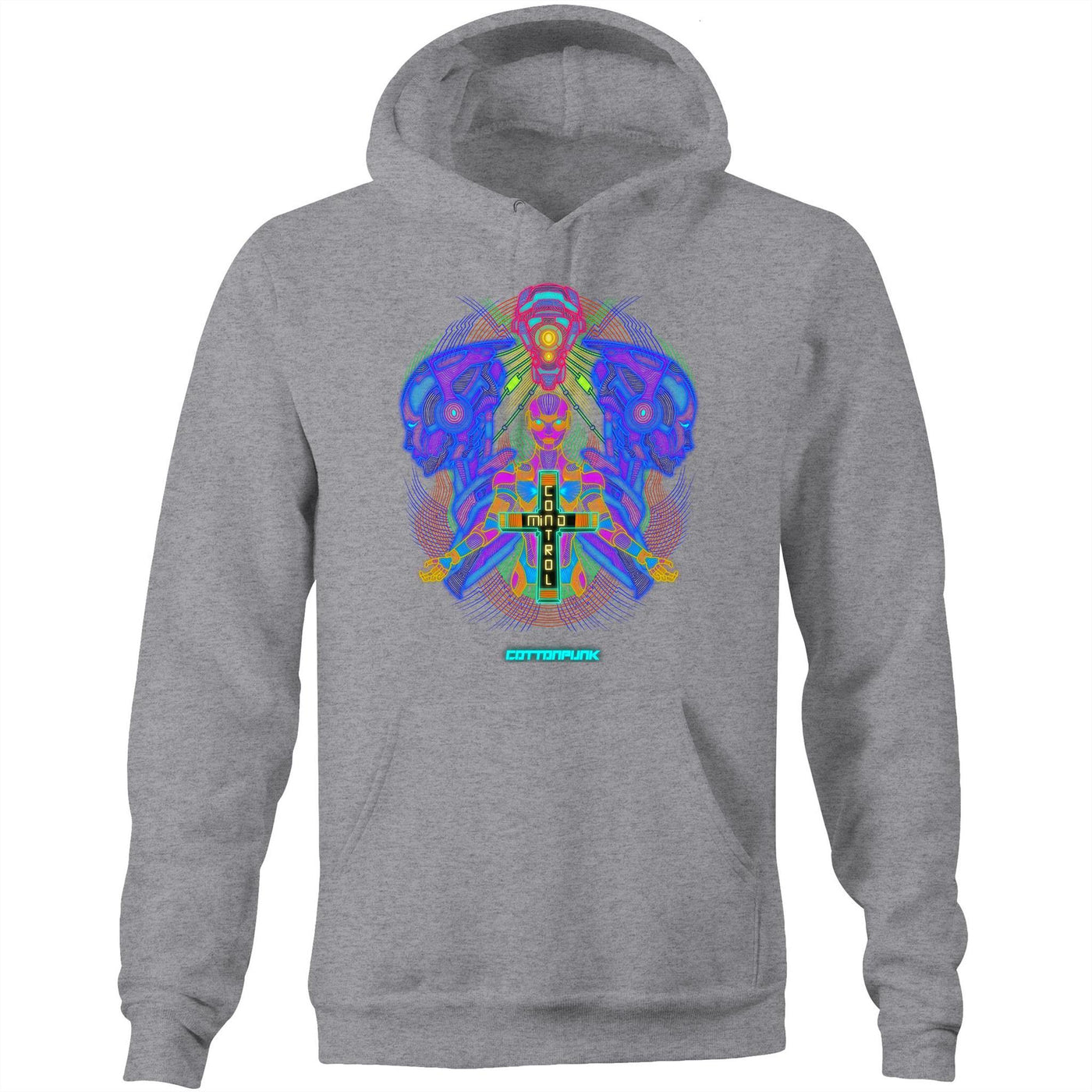 MIND CONTROL - Mens Pocket Hoodie - FRONT PRINT