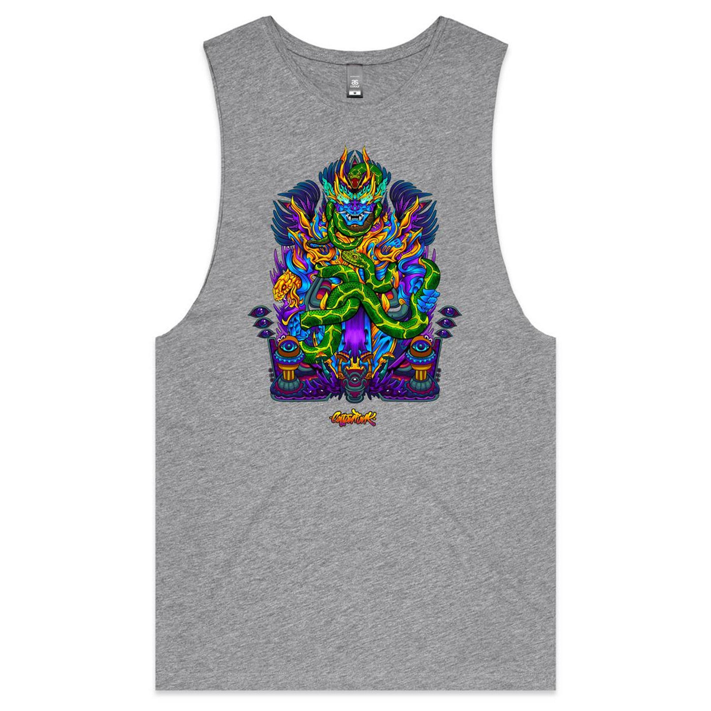 TWISTED SNAKE GOD - Mens Sleeveless T-Shirt - FRONT PRINT