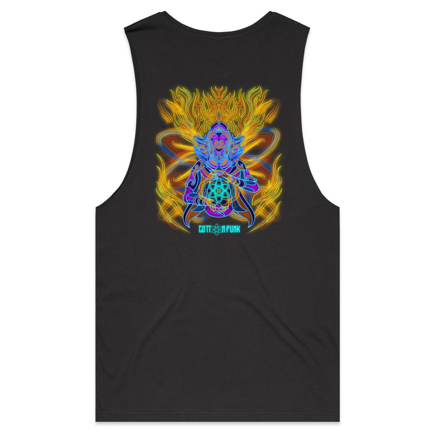 COSMIC ENERGY INFERNO - Mens Sleeveless T-Shirt - BACK PRINT