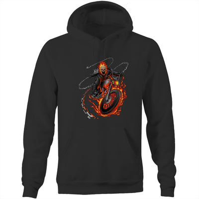 DEATH RIDER - Mens Pocket Hoodie - FRONT PRINT