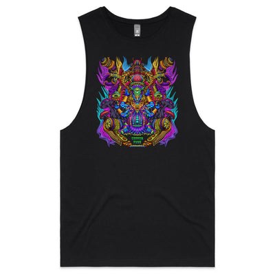 MAGIC SHROOM GOD - Mens Sleeveless T-Shirt - FRONT PRINT