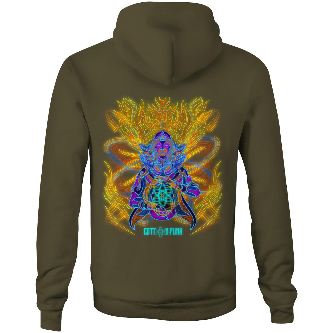 COSMIC ENERGY INFERNO - Mens Pocket Hoodie - BACK PRINT