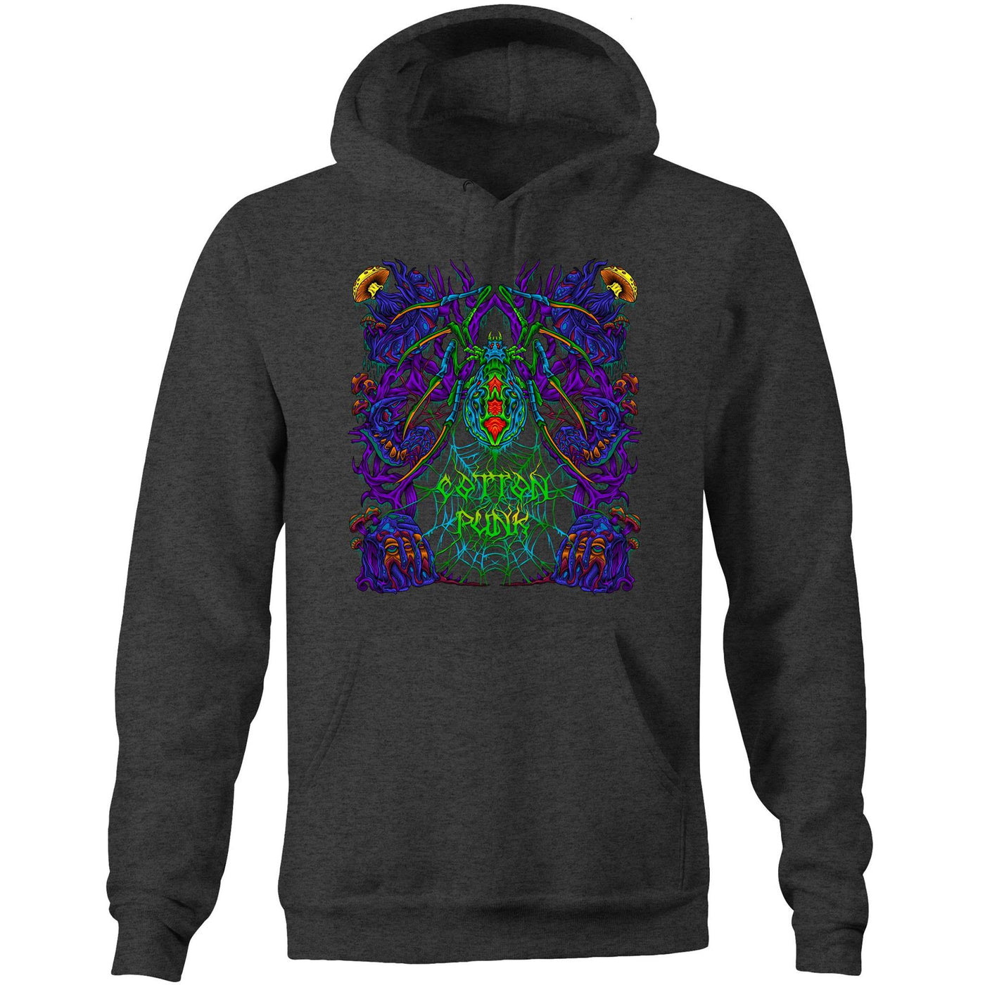 MAGIC BLACK WIDOW - Mens Pocket Hoodie - FRONT PRINT