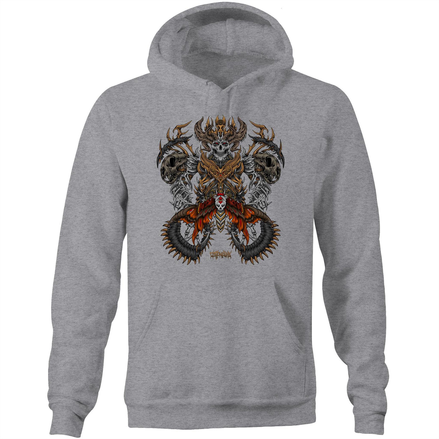 DEATHMOTH KING - Mens Pocket Hoodie - FRONT PRINT