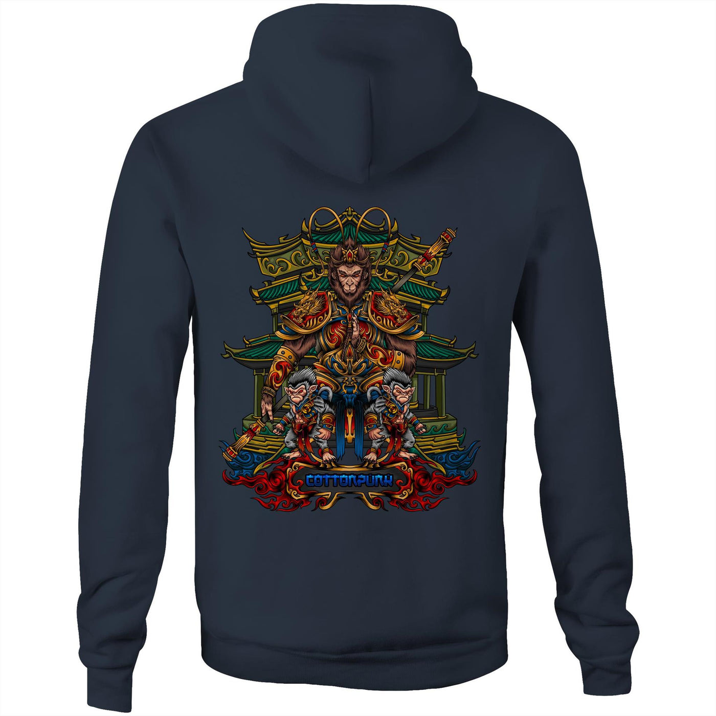 MONKEY KING - Mens Pocket Hoodie - BACK PRINT