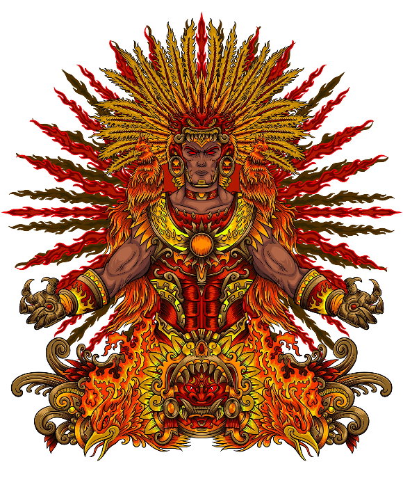 BURNING SUN GOD WALL ART